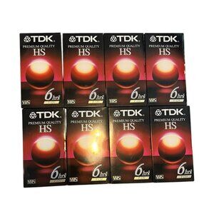 TDK Premium Quality HS 6 Hours VHS Video Cassette Tapes T-120 - Lot of 8